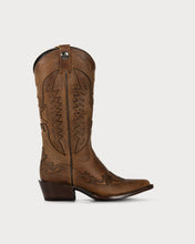Cargar imagen en el visor de la galería, Hannah Wood women's western boot in brown crazy horse leather, side view

