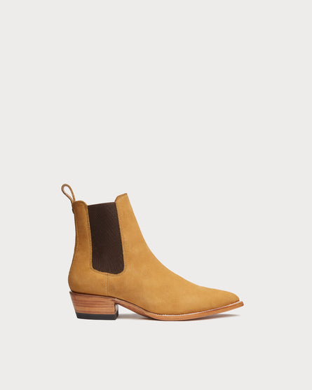 mustard chelsea boots