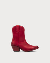 Load image into Gallery viewer, red leather women&#39;s booties
