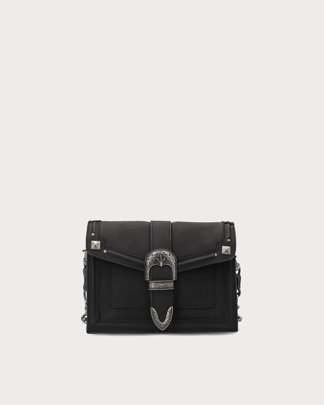 black leather shoulder bag